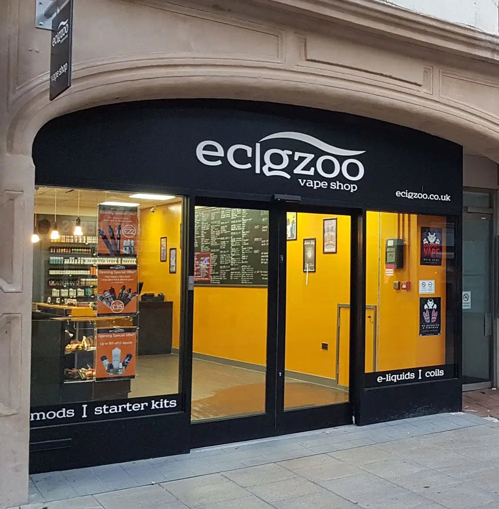 Photo of EcigZoo vape shop exterior, close in shot, in Peterborough, Cambridgeshire